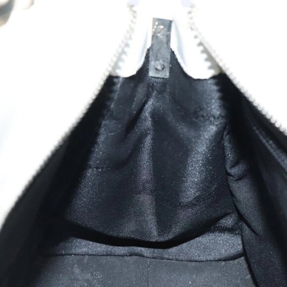 Salvatore Ferragamo Gancini Hand Bag Leather White Silver Auth 118441 - Picture 12 of 16